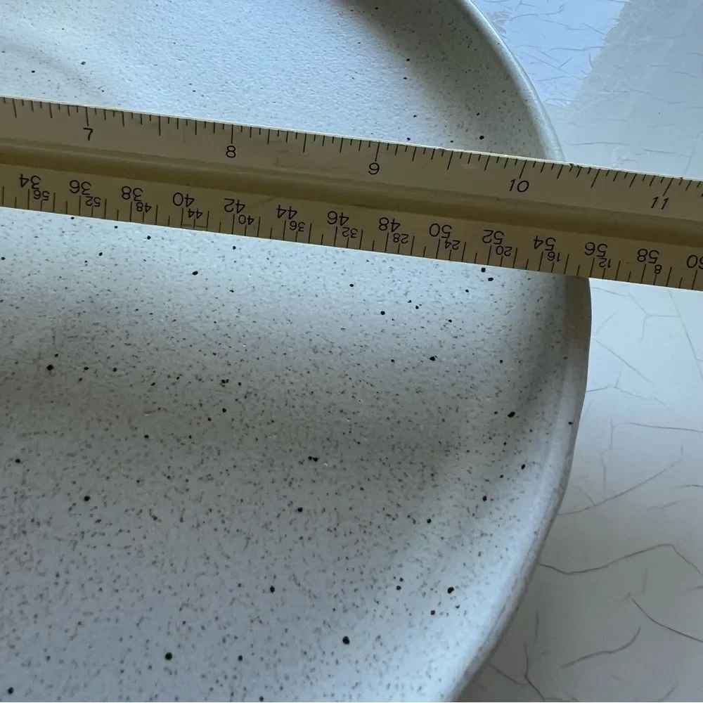 Sango stoneware plate with a speckled glaze. speckled design rustic, farmhouse